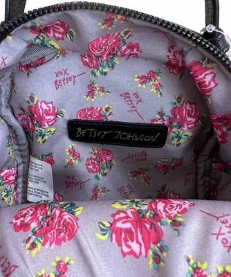 Betsey Johnson Black and Pink Rose Plaid Puppy Backpack Set Betsey Johnson Floral & Plaid Puppy Mini Backpack & Card  main image 2
