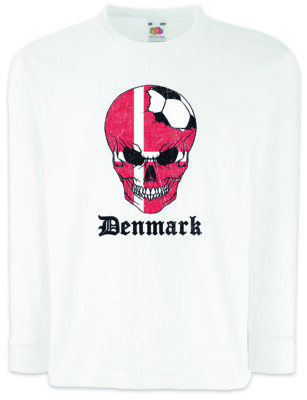 Denmark Football Comet Kinder Langarm T-Shirt danish Soccer Flag Championship
