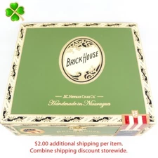 Brick House Toro Double Connecticut Empty Wood Cigar Box 8.25" x 7.25" x 3"