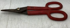 Wiss V-10 metal shears tin snips drop forged red vinyl grips made USA