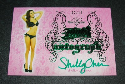 2015 Benchwarmer SHELBY CHESNES Pink Archive #73 Green Foil Autograph