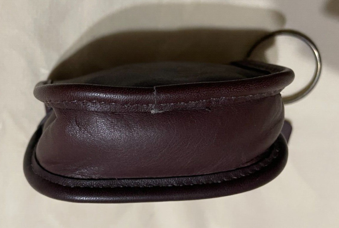 RARE!!! DARK BROWN COACH VINTAGE MINI CITY KEY FOB LEATHER