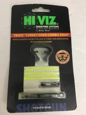 Fiber Optic Shotgun Sight Hi Viz TriViz Turkey & Deer Combo Front & Rear Black