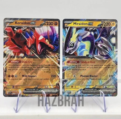 (2) Miraidon Ex & Koraidon Ex SVP028 Black Star Promo - Pokemon TCG - Holo - NM