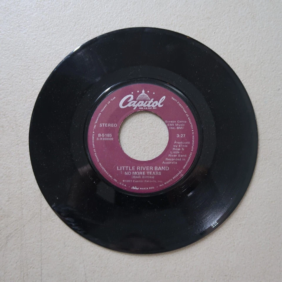 LITTLE RIVER BAND THE OTHER GUY/NO MORE TEARS CAPITOL RECORDS VINYL 45 VG 20-86 - Image 2 of 2