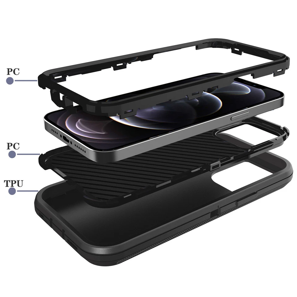 Shockproof Defender Case W/Belt Clip For iPhone 15 Pro Max 14 13 11 12 XS XR 78 - Image 3 of 4