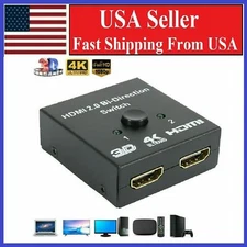HDMI 2.0 HDTV Switch Switcher Splitter Bi-Direction Hub HDCP 2x1 1x2 In Out 4K