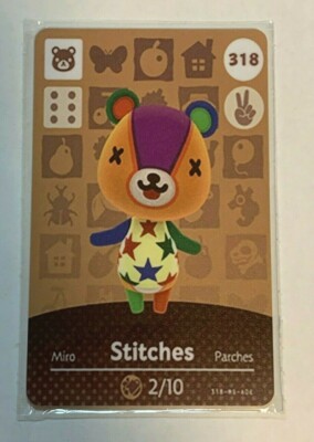 Animal Crossing New Horizons Amiibo: Stitches #318 NFC Tag FREE SHIPPING! 