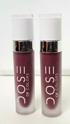 2 pk DOSE OF COLORS Liquid Matte Lipstick Plum Queen 0.16 fl oz UNBOXED