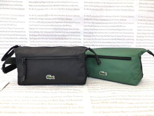 LACOSTE Toilet Kit Mens Black or Green Wash Toiletry Bag Canvas Bags BNWT R£60 - Picture 1 of 16