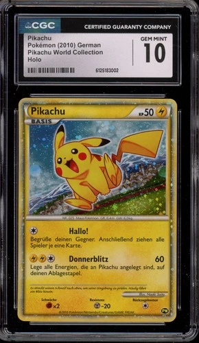 Pokemon Pikachu World Coll. GERMAN Holo CGC 10 Gem Mint
