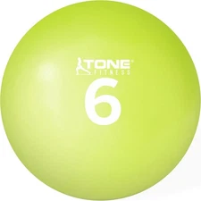 Tone Fitness Soft Weighted Toning Ball | Multiple Options 6 lb, Green - 6LBS 