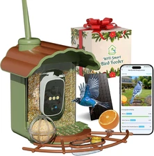 Smart Bird Feeder with Camera, 2K HD Video outside Feeders with Solar Powered Pa