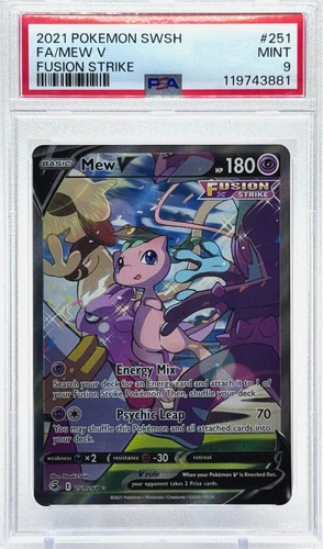 Pokemon Mew V Alt Art Fusion Strike 251/264 PSA 9 Mint TCG