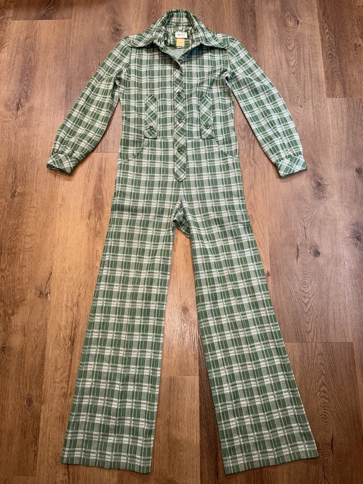 Mono De Colección Años 60 70 Para Mujer Campana Parte Inferior Una Pieza Ocio Traje Poliéster Discoteca 8 Foto 2 de 4