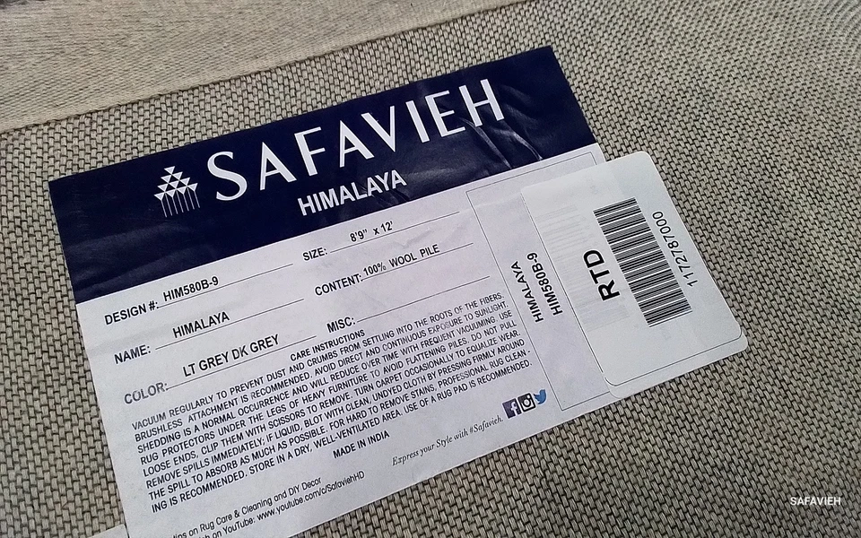 LGREY / DARK GREY 8'-9" x 12'-0" Hole in Rug, Reduced Price 1172787000 HIM580B-9 - Image 4 of 4