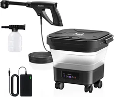 Portable Pressure Washer Cordless with 3.4Gal Tank, 6-In-1 Nozzle, Max 522PSI, 4