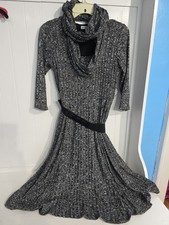 Robbie Bee Ladies Size PS 3/4 Sleeved Dress W Scarf Belt