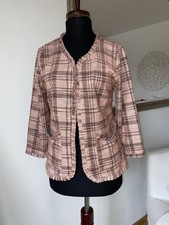 Cream DK Blazer Jacke Boucle Tweed Rüschen Zara Exklusiv Designer Gr M wie Neu