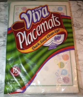 Kleenex Viva Christmas Ornaments Disposable Placemats 2004 Package of 16 New NOS