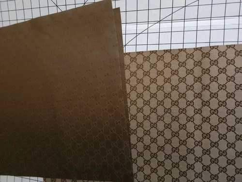 Gucci GG Monogram Fabric Remnant Sample Beige Brown GG Pattern 21" x 16" Unsewn image 3