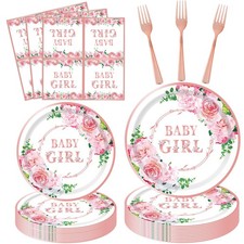 160 PCS Baby Shower Decorations for Girl Gender Reveal Party Supplies Tablewa...