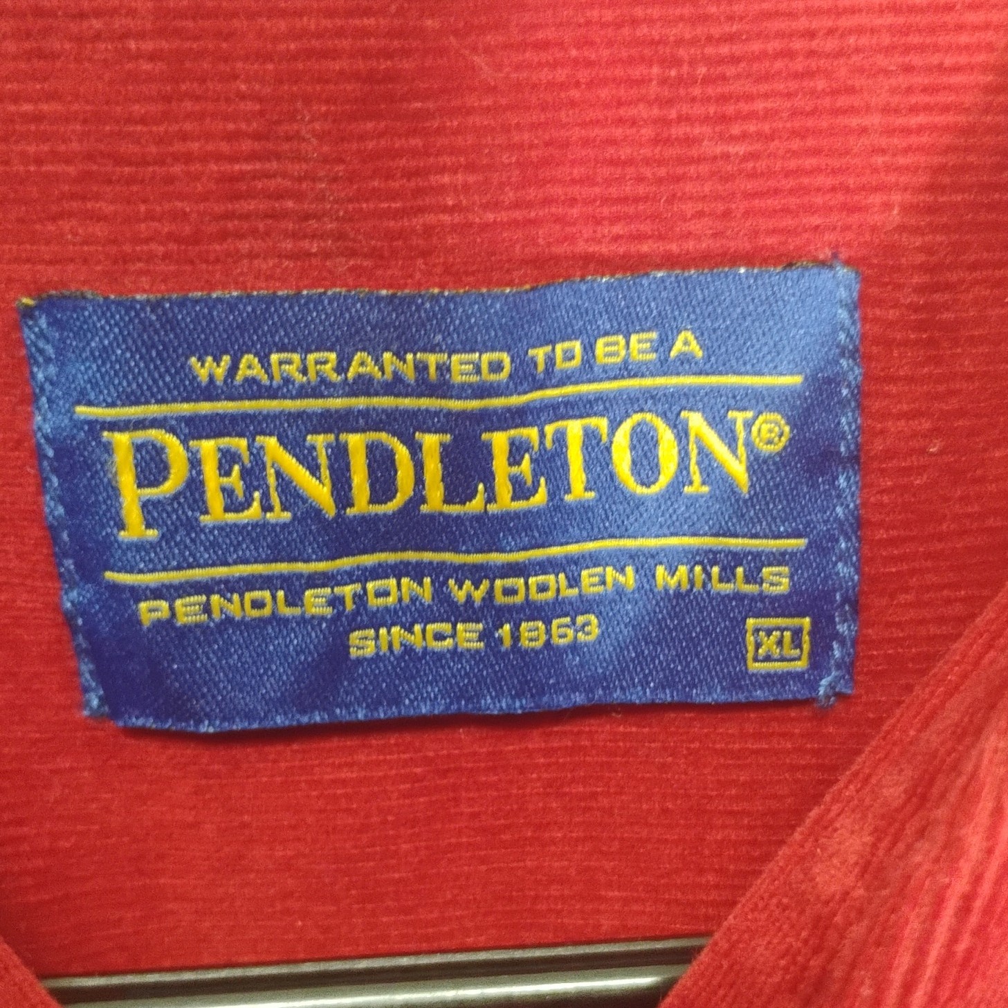 Pendleton Wayne Red Corduroy Button-Up Shirt XL L… - image 5