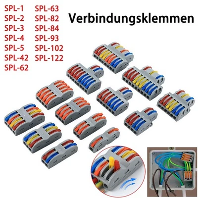 HOMEDIYER Elektrische Steckverbinder Verbindungsklemmen Kabelverbinder Wiederverwendbar