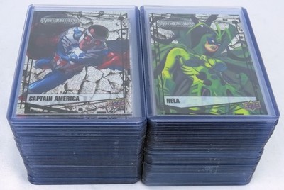 2015 Marvel Vibranium Raw Refractor Base Set Complete 1-90 In Top Loaders NM/M