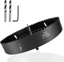 8-Inch Bi-Metal Hole Saw Kit, Hole Cutter Drill Bit for Wood Plastic Drywall PVC