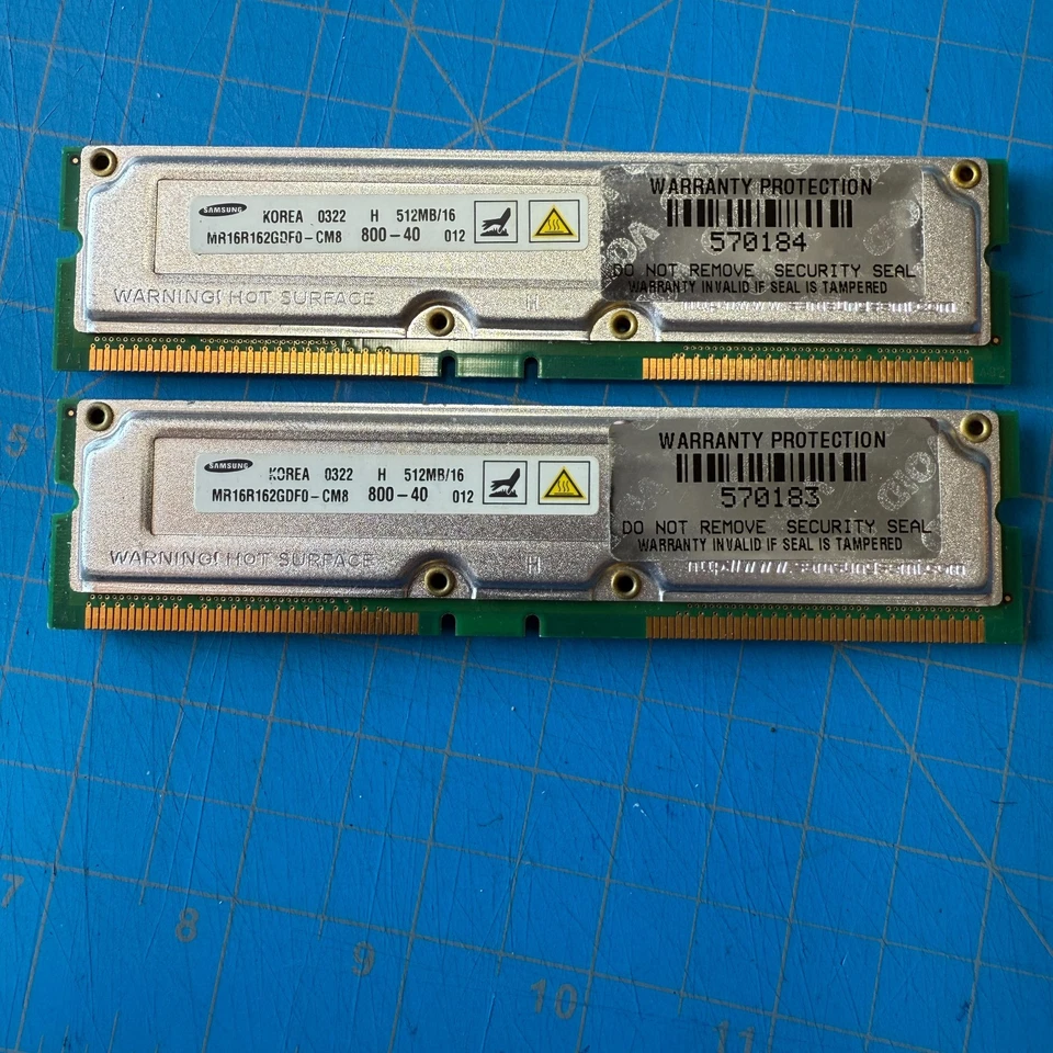 Samsung MR16R162GDF0-CM8 512MB 16bit, 800-40 RDRAM   [P1-Smx-Ram5] - Image 3 of 4