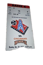 1998 TENNESSEE OILERS TITANS v. CINCINNATI BENGALS  Ticket Stub Vanderbilt  8-29