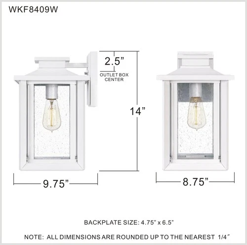Quoizel WKF8409 Wakefield 14" Tall Outdoor Wall Sconce - Black - Picture 4 of 11