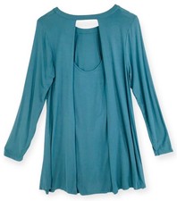 Umgee Dress Women's Large Teal Open Back Soft Knit Flowy SOFT