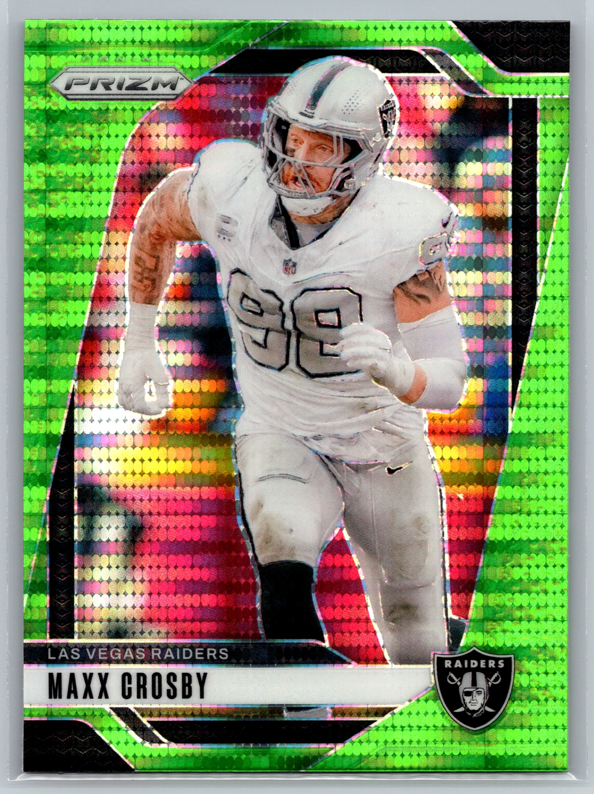 Maxx Crosby 2024 Panini Prizm Neon Green Pulsar Prizm #152 Las Vegas Raiders