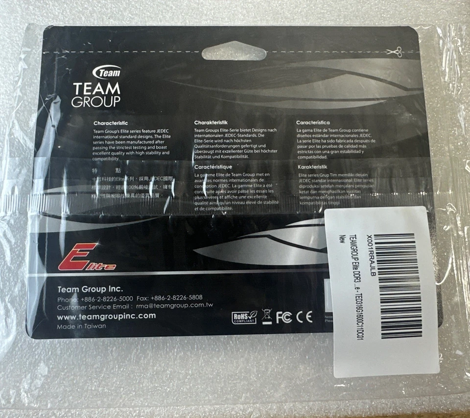 Team Group Elite 16GB 2x8GB DDR3 1600MHz RAM Dual Channel Desktop New - Image 2 of 2