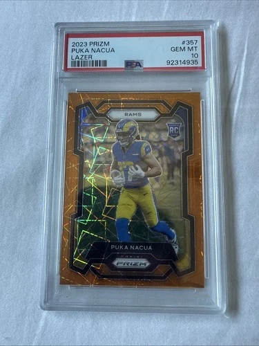 2023 Panini Prizm - Rookies Puka Nacua #357 Lazer Prizm (RC) PSA 10
