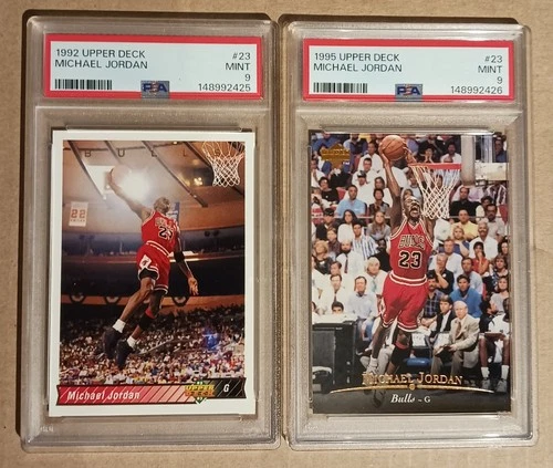 Lot of 2 Michael Jordan PSA graded Mint cards both #23 sequential cert #s