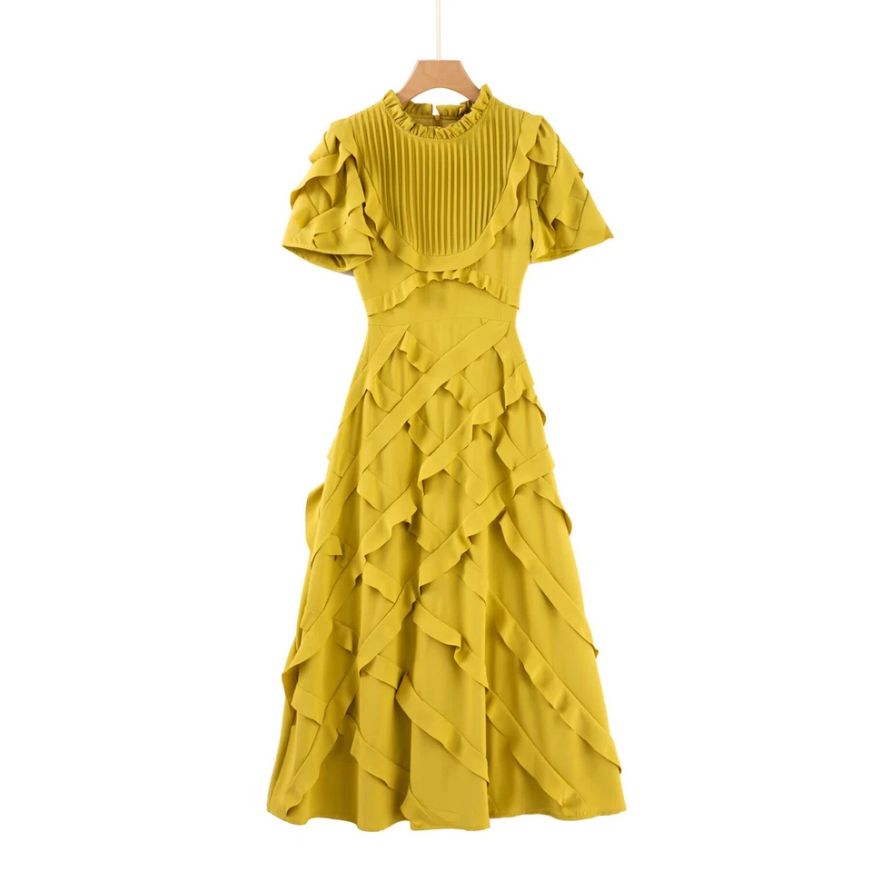 Лето новое платье женщин круглый вырез Slimming подходит короткие рукава выпускного вечера платье - Изображение 4 из 4