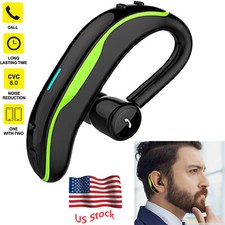 Wireless Bluetooth Headset On Ear Earpiece Hands-free Call For Cell Phones
