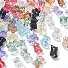 100x Handmade Lampwork Glass Bear Bead Spacer for Bracelet Jewelry Crafts Making