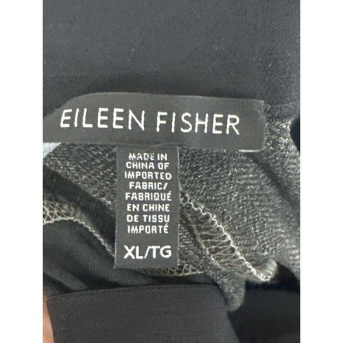 Eileen Fisher Womens XL Pull On Legging Pant Black/Gray Herringbone Panel Lounge - Picture 7 of 8