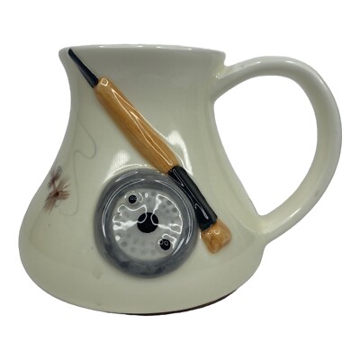 Edge Products Spill proof coffee mug 3D Fly Fishing Rod and Reel