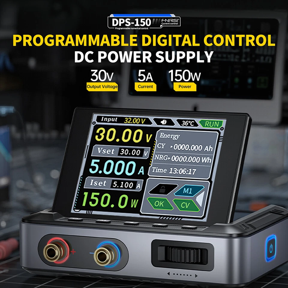 FNIRSI DPS150 CNC Adjustable DC Power Supply 30V 5A 150W Output PD QC DC Power - Image 2 of 4