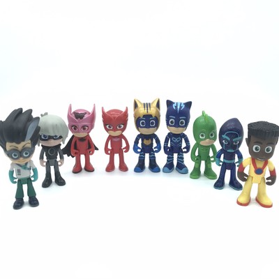 PJ Masks Toy Figures LOT OF 9 Catboy Romeo Owlette Gekko Ninja Luna Newton Star