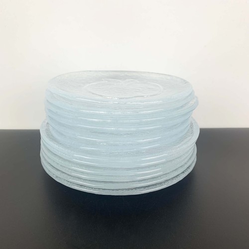 Hirota Japan apple embossed glass dinnerware Apple textured glass plates bowls - Picture 3 of 10