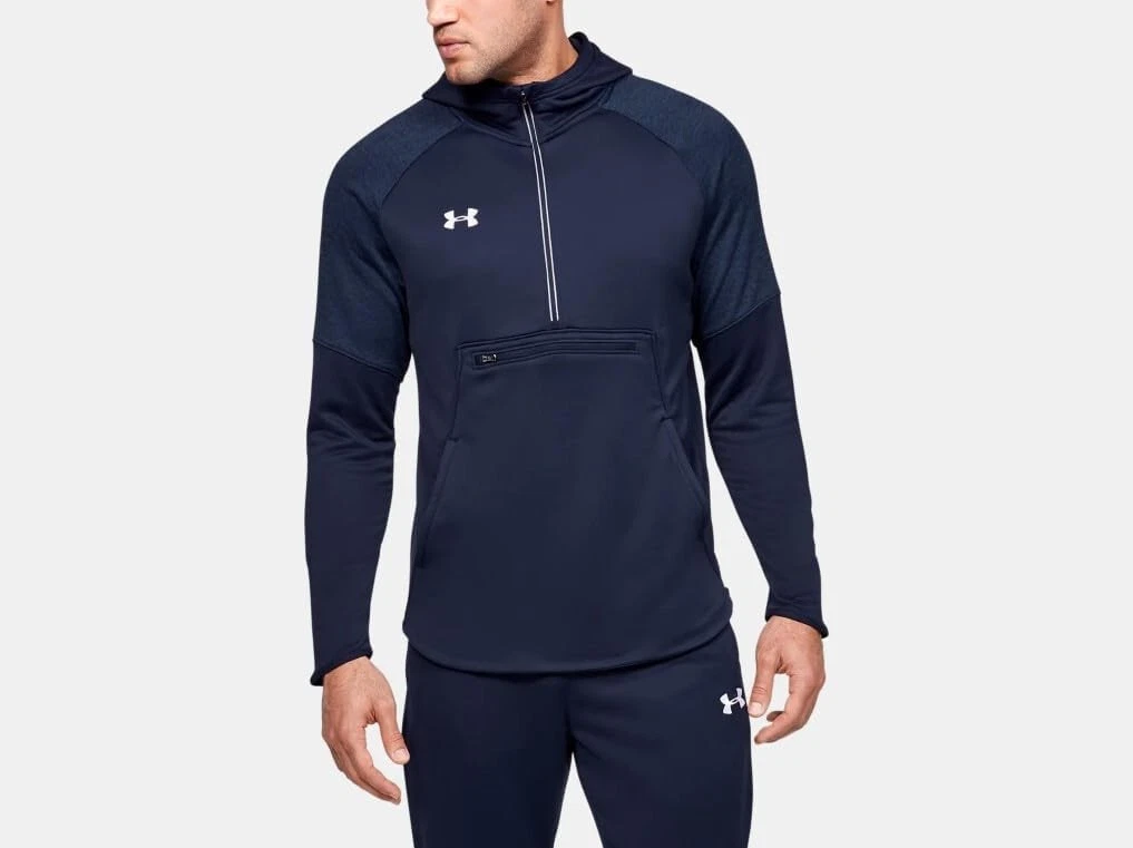 Under Armour Mens Qualifier Fleece Anorak Navy/White -Small