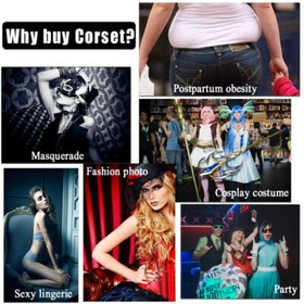 Women Overbust Boned White Corset Top Burlesque Basque Push Up Costume Size 6-24