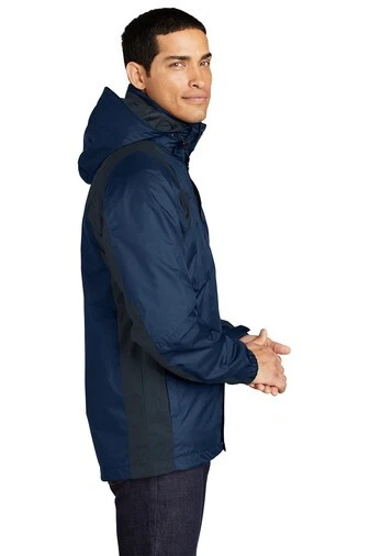 NWOT LARGE PORT AUTHORITY J310 WATERPROOF RANGER 3-IN-1 JACKET BLUE AND NAVY LG - Image 4 of 4