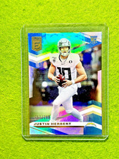 Justin Herbert SILVER PRIZM ROOKIE CARD #/799 CHARGERS SP RC 2020 Donruss Elite